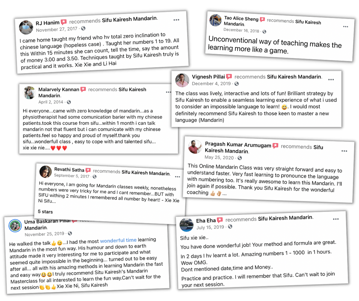 Sifu Kairesh student testimonials